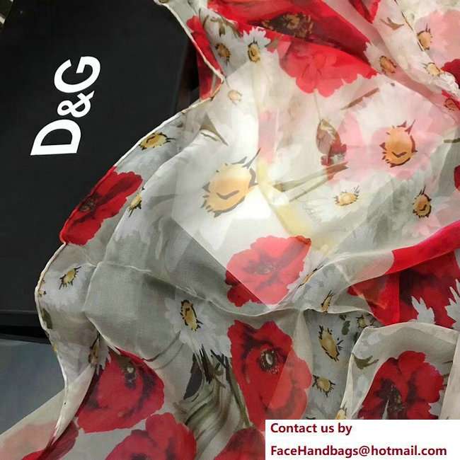 Dolce  &  Gabbana Flower Silk Scarf 2018